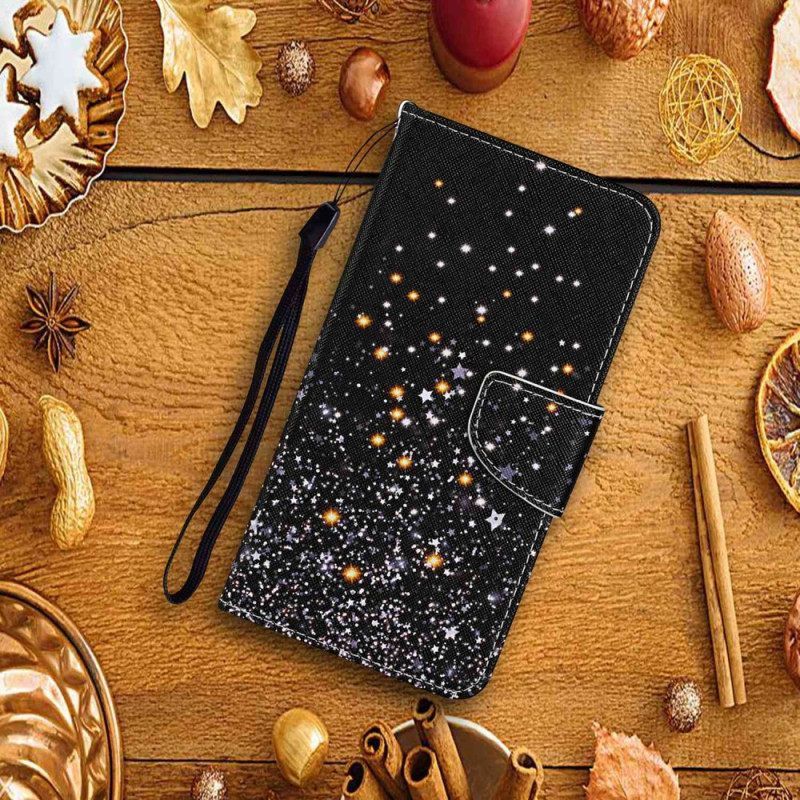 δερματινη θηκη iPhone 15 με κορδονι Star Shower Με Λουράκι